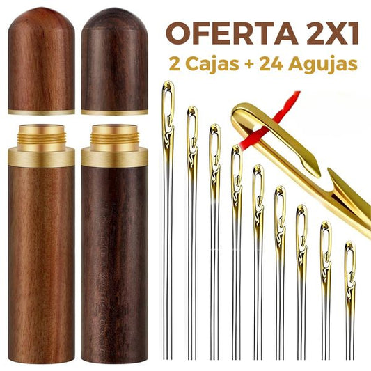 24 Agujas de Enhebrado Automático (+2 Cajas de Madera)